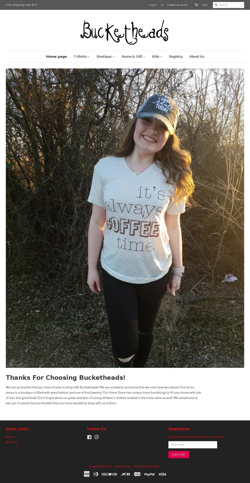 ilovebucketheads.com shopify website screenshot