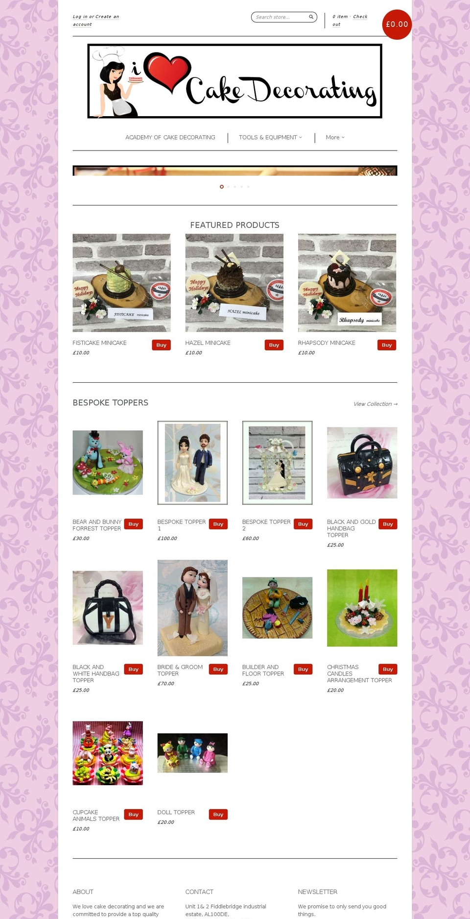 ilovecakedecorating.com shopify website screenshot