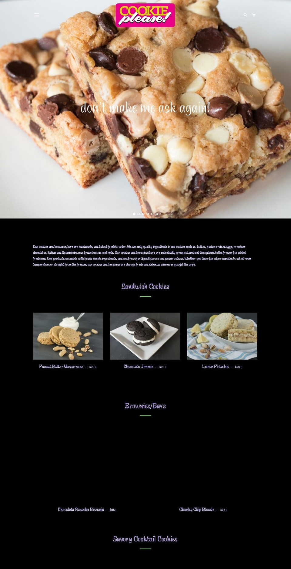 ilovecookieplease.com — Shopify storefront screenshot