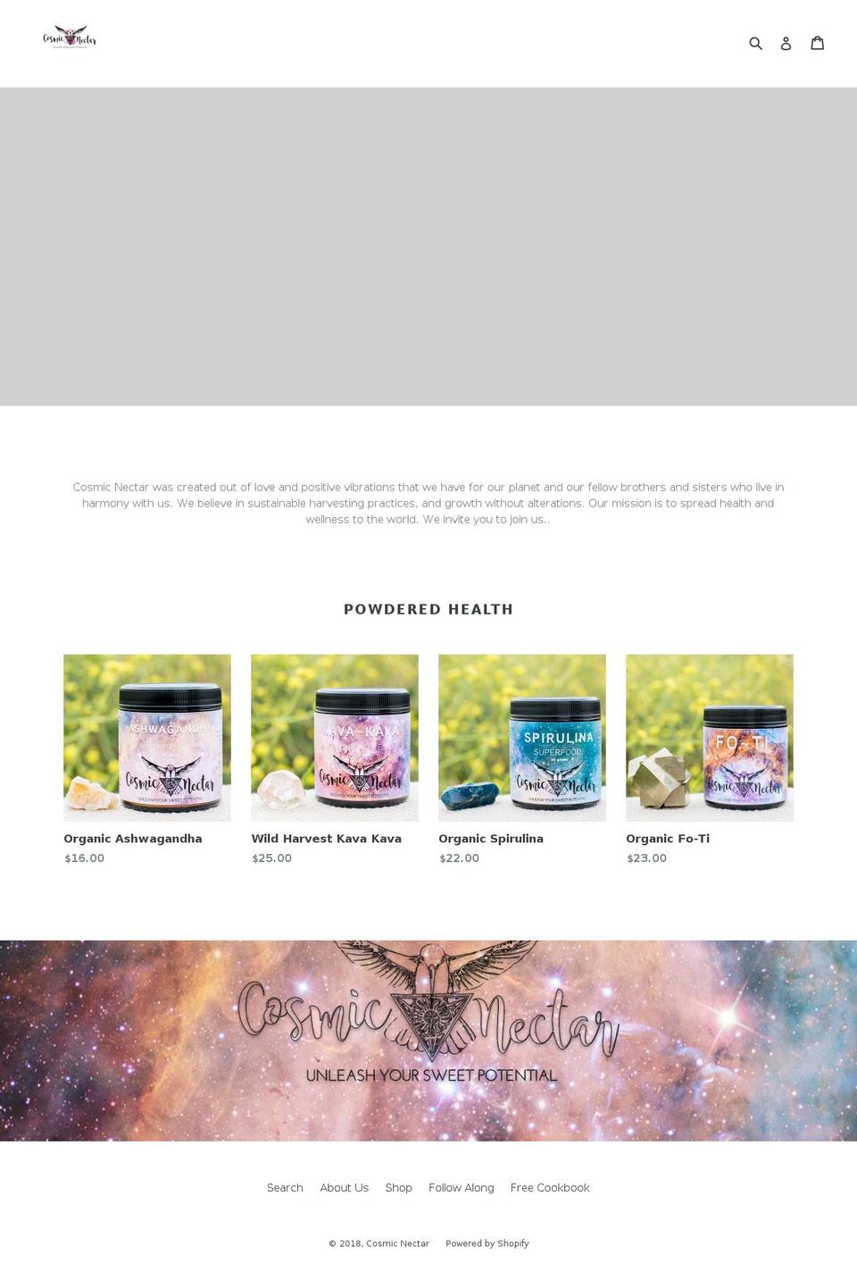 ilovecosmicnectar.com — Shopify storefront screenshot