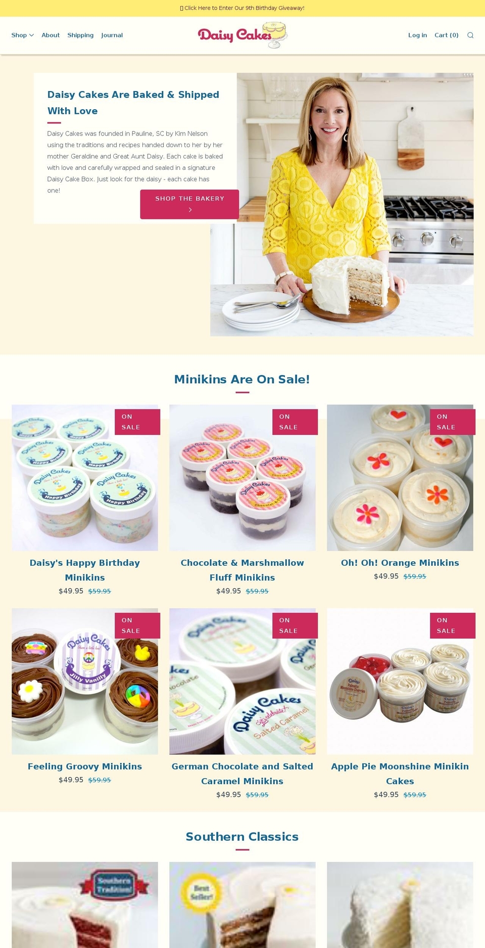 ilovedaisycakes.com shopify website screenshot