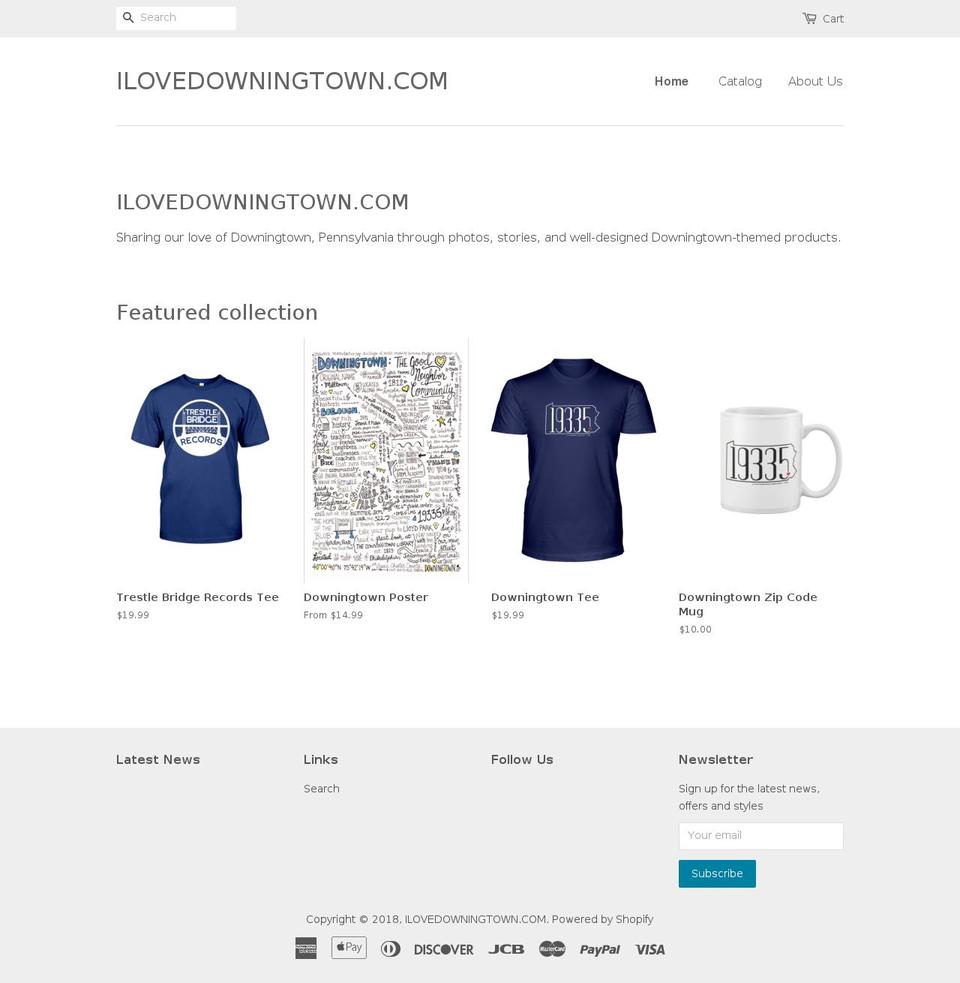 ilovedowningtown.com shopify website screenshot