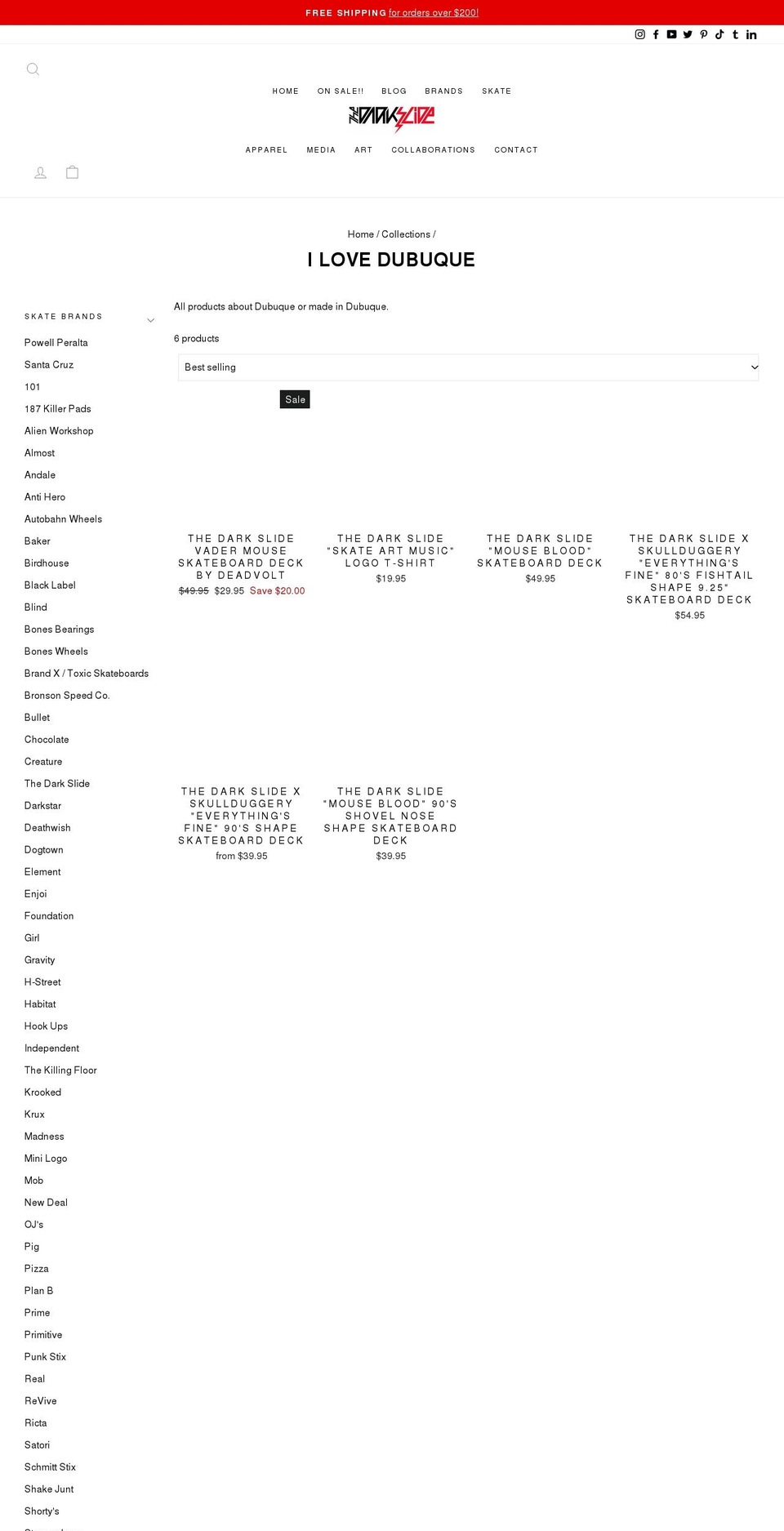 ilovedubuque.com — Shopify storefront screenshot