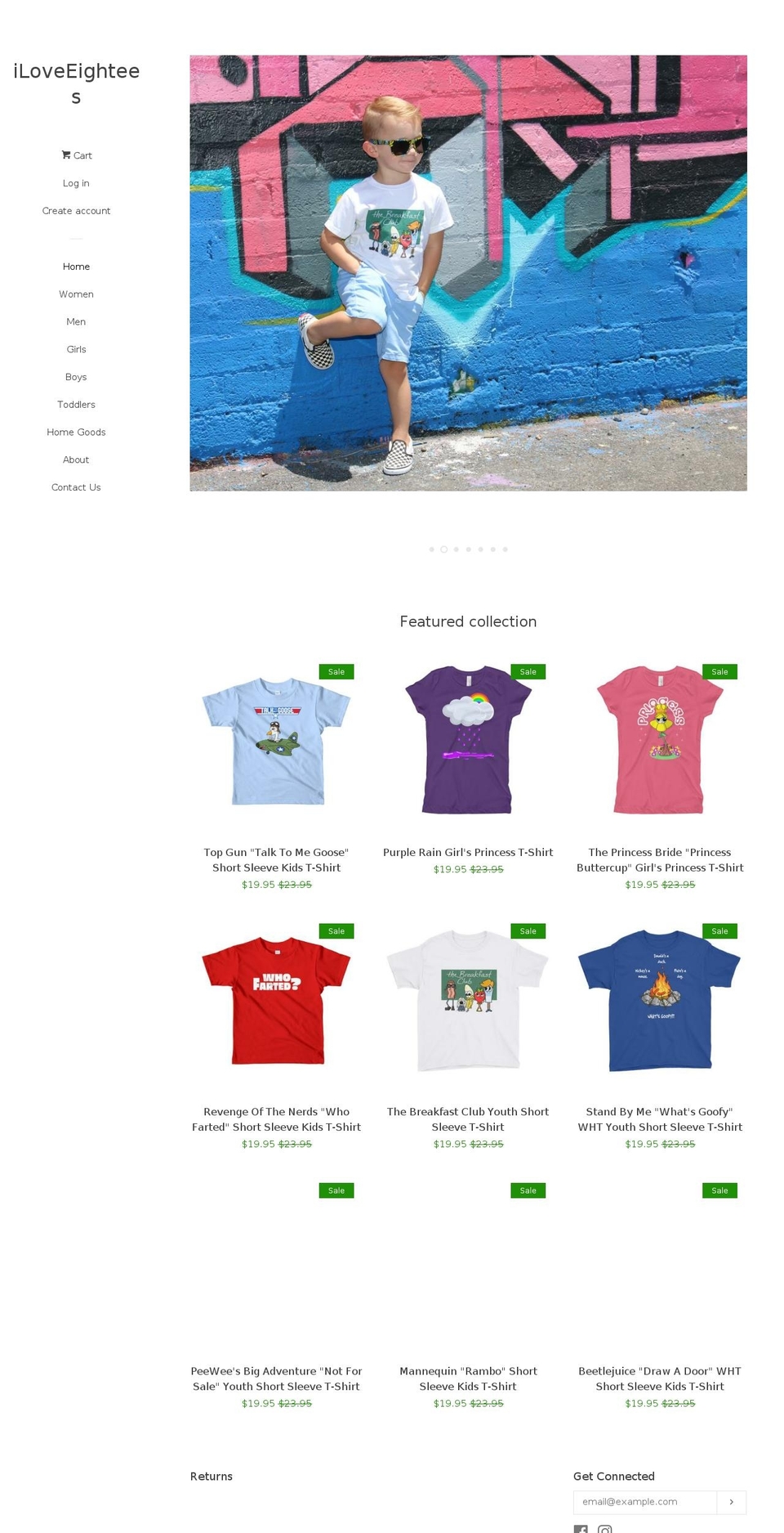 iloveeightees.com — Shopify storefront screenshot