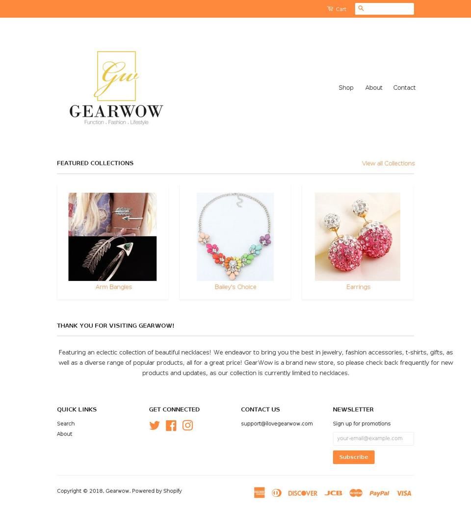 ilovegearwow.com shopify website screenshot