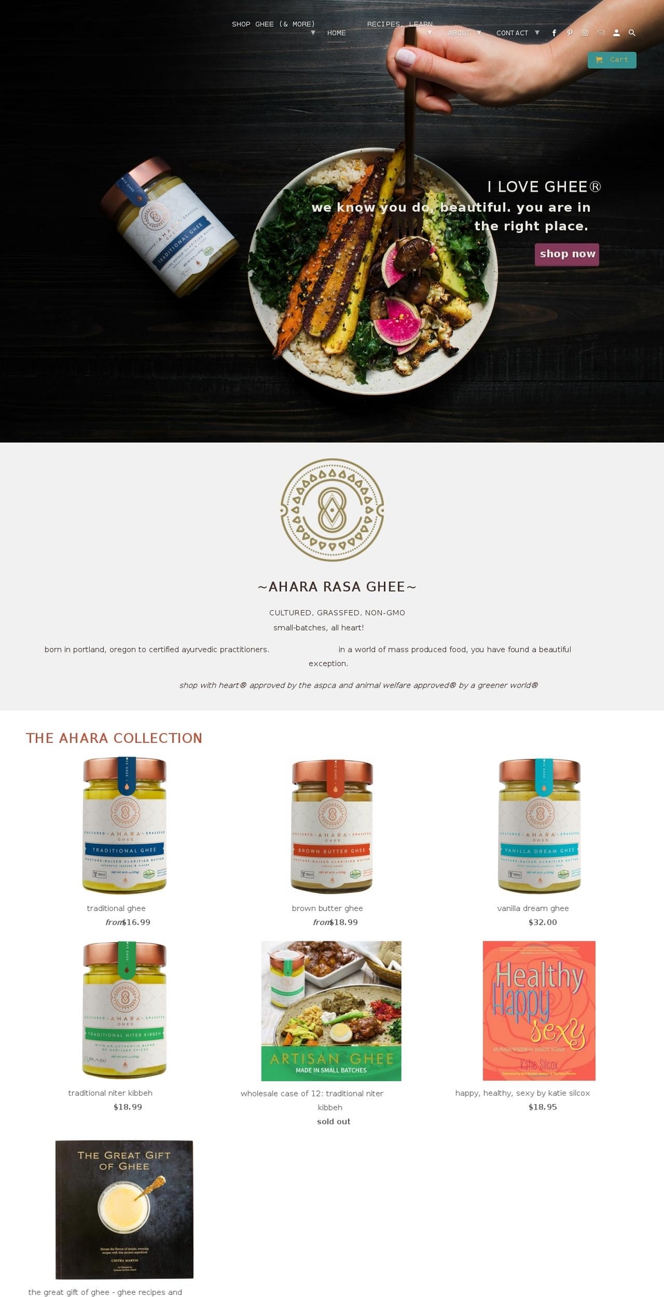 iloveghee.com shopify website screenshot