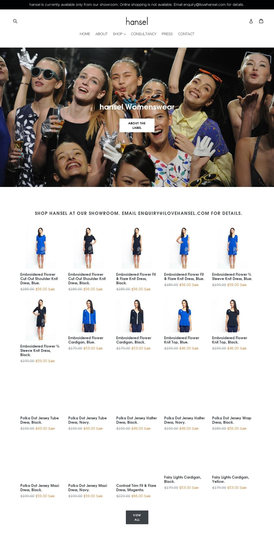 ilovehansel.com shopify website screenshot