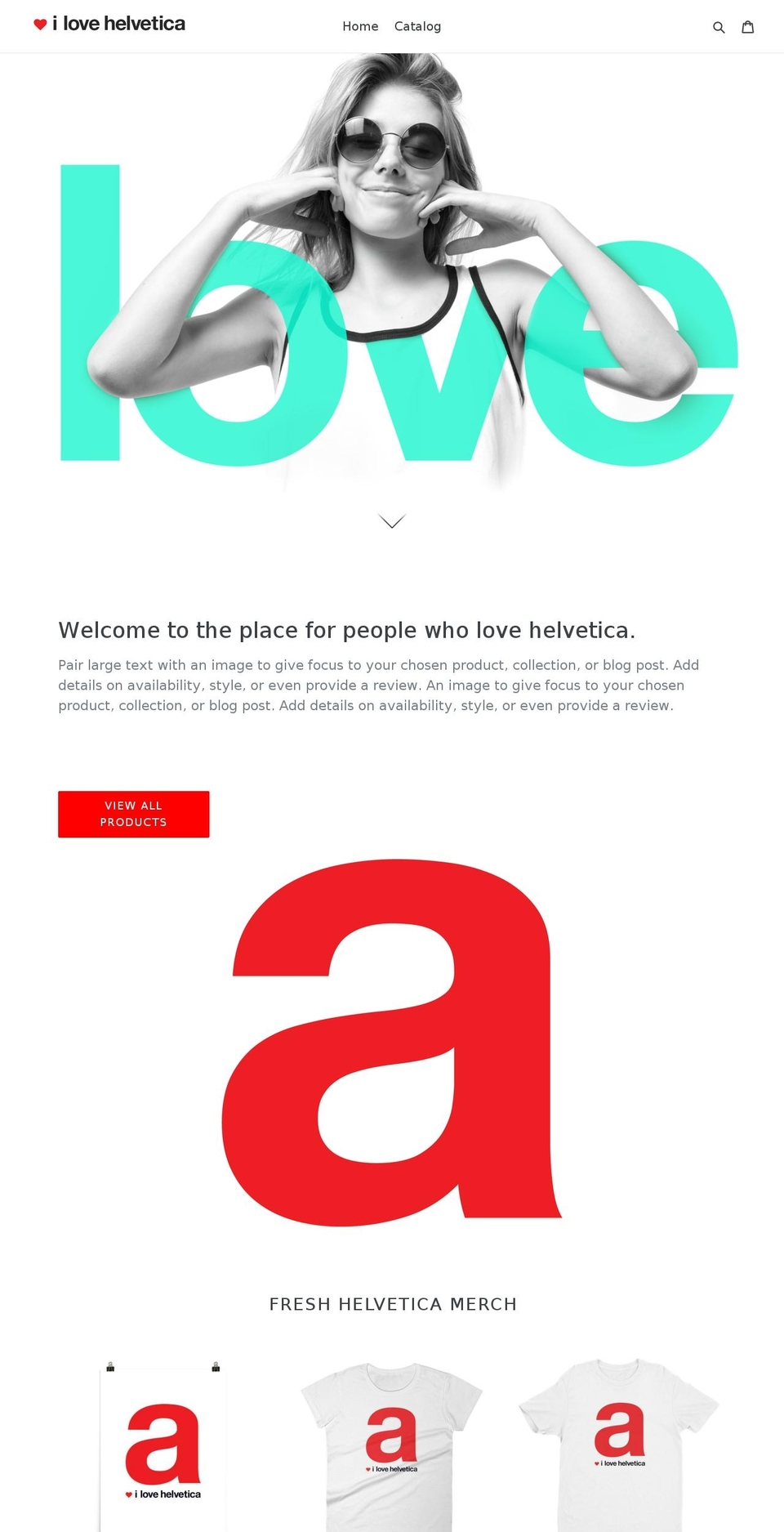 ilovehelvetica.com — Shopify storefront screenshot
