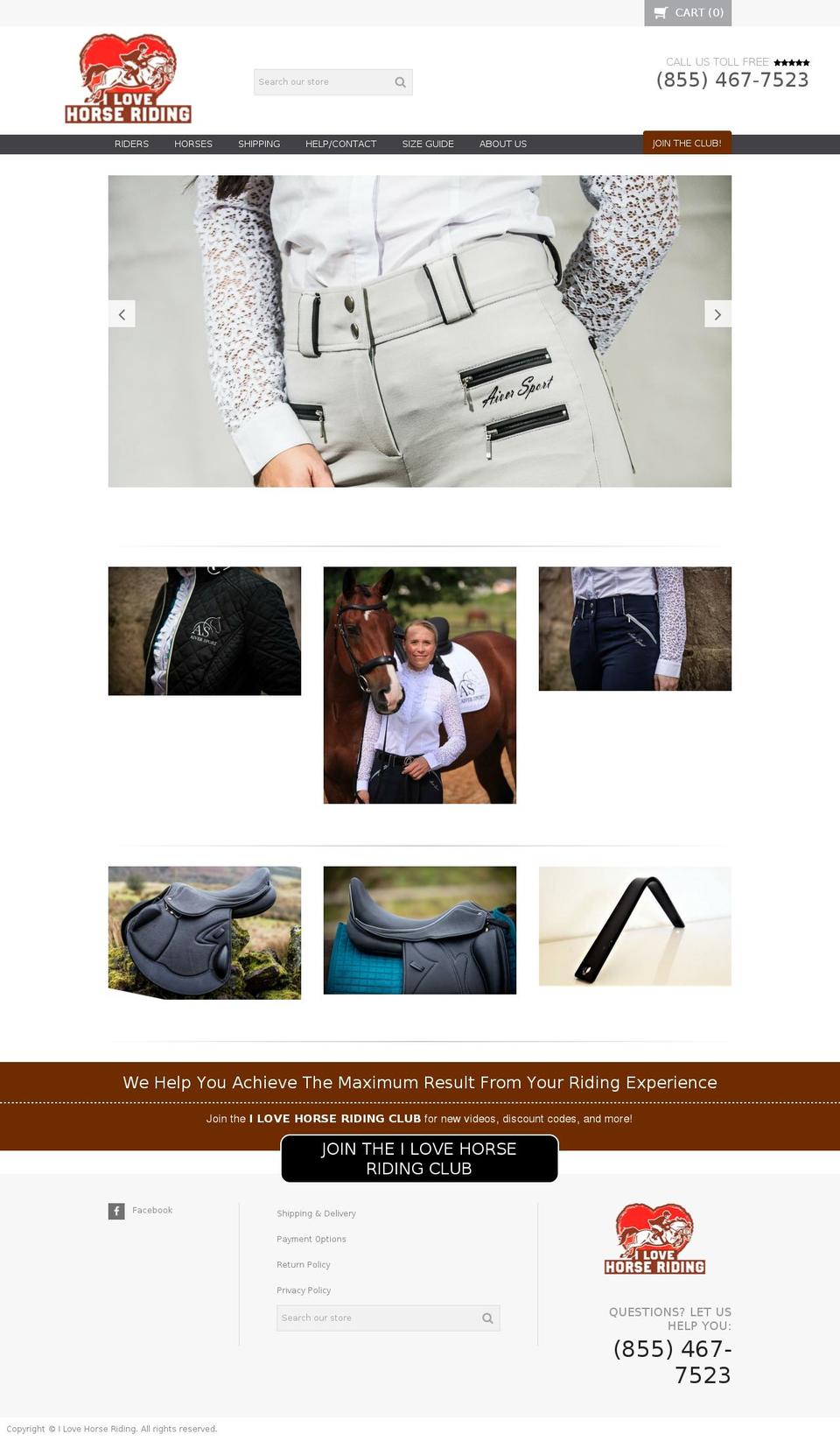 ilovehorseriding.com — Shopify storefront screenshot