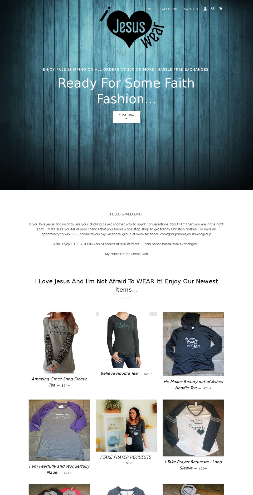 ilovejesuswear.com — Shopify storefront screenshot