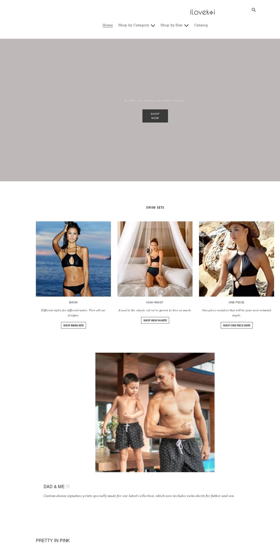 ilovekoiswim.com shopify website screenshot