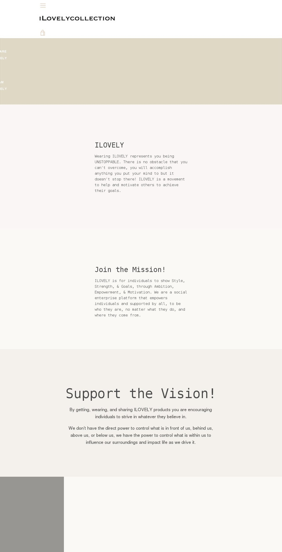 ilovelycollection.com shopify website screenshot