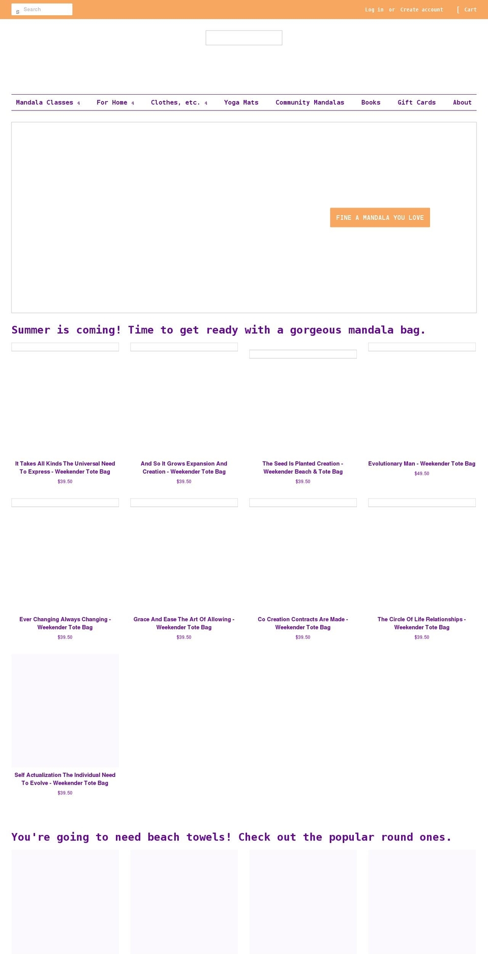 ilovemandalas.com shopify website screenshot