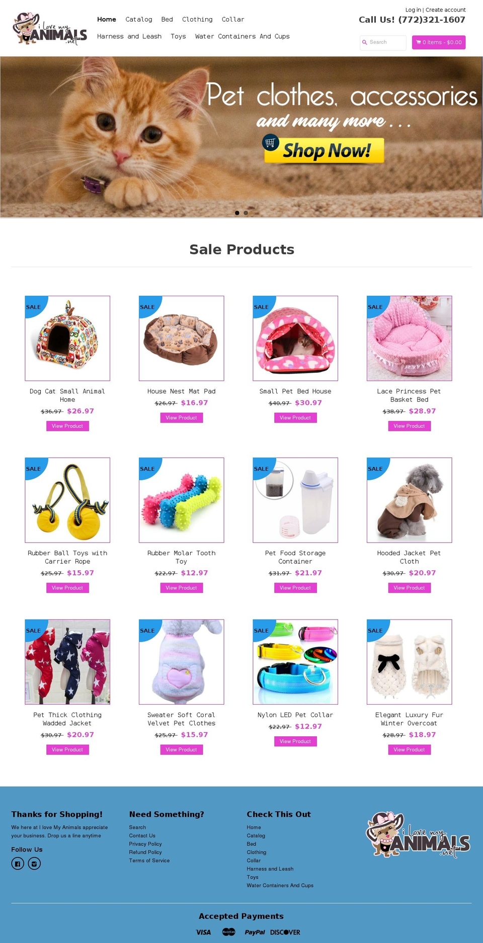 ilovemyanimals.net shopify website screenshot