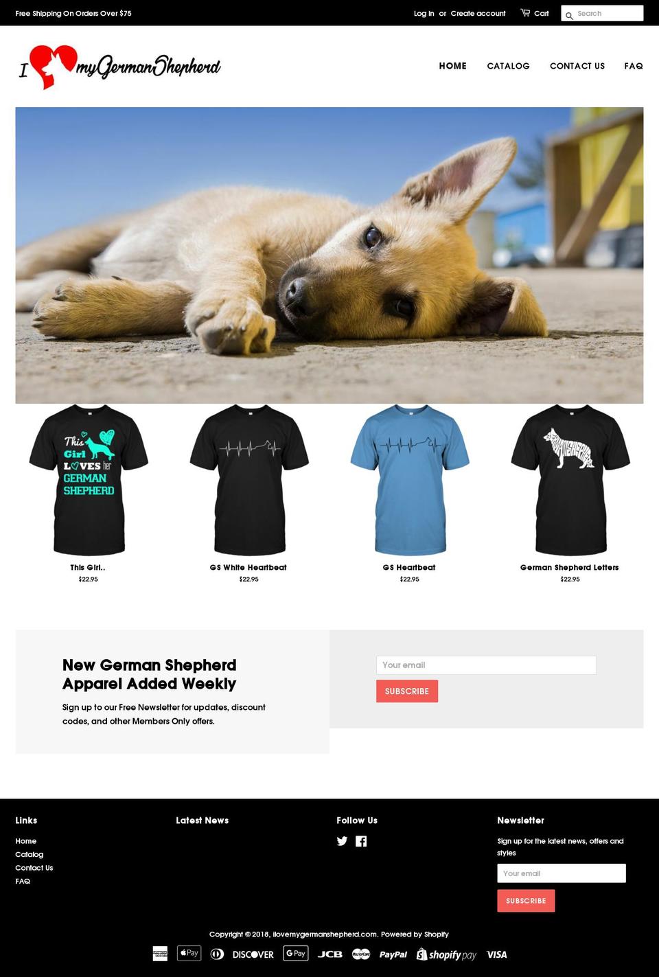 ilovemygermanshepherd.com — Shopify storefront screenshot