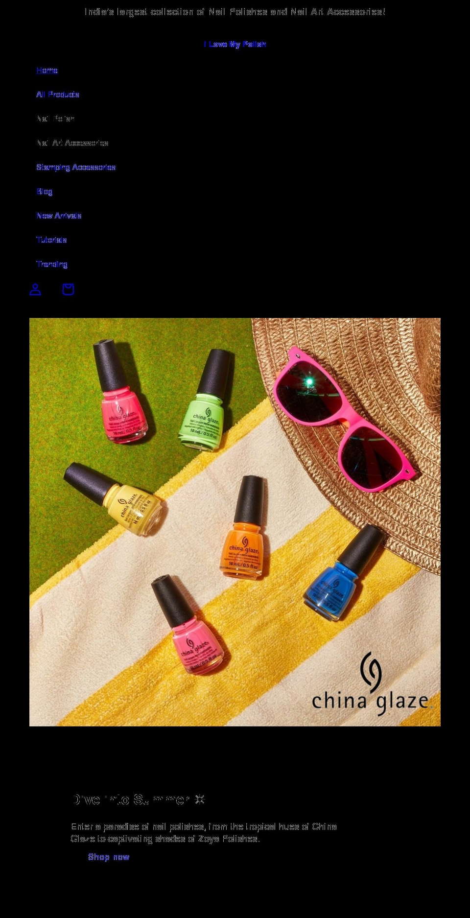 ilovemypolish.com shopify website screenshot