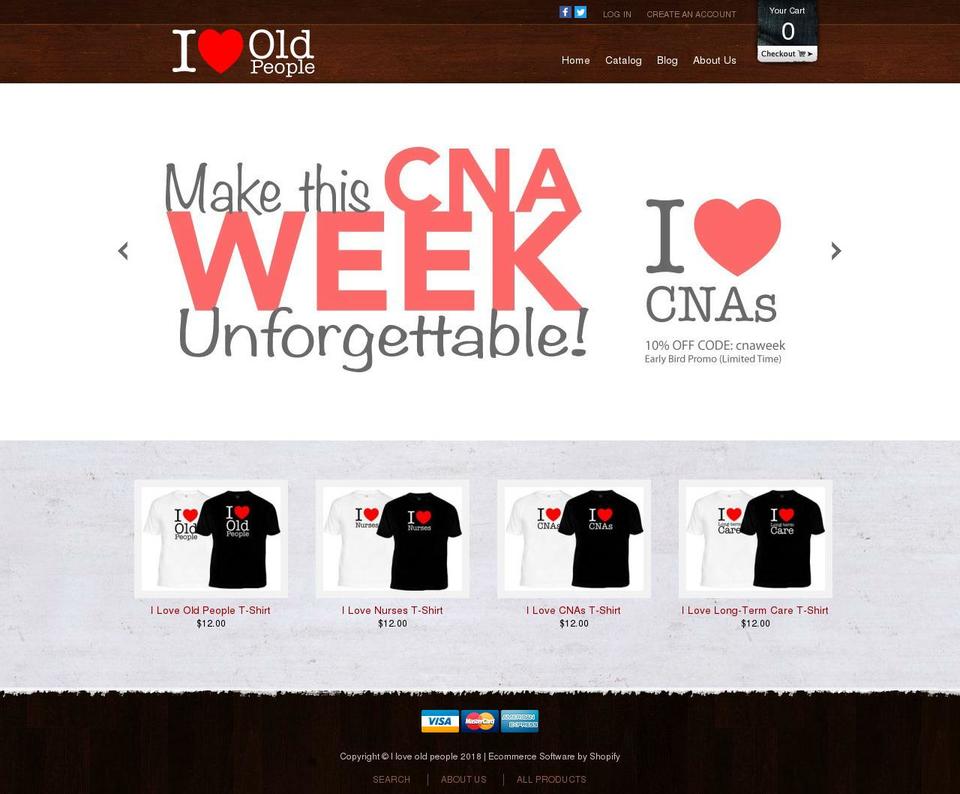 Threadify Shopify theme site example iloveoldpeople.com