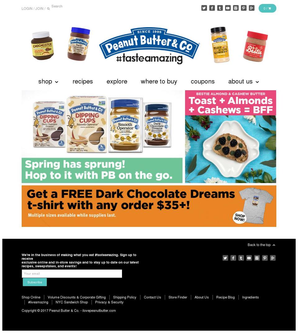 August Shopify theme site example ilovepeanutbutter.com