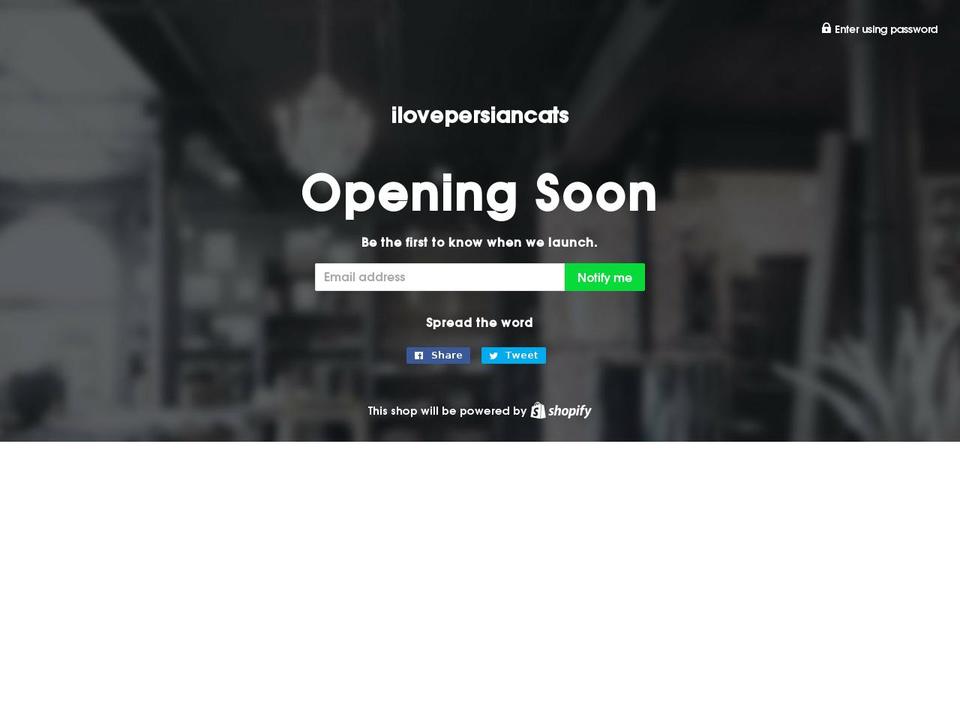 ilovepersiancats.com — Shopify storefront screenshot