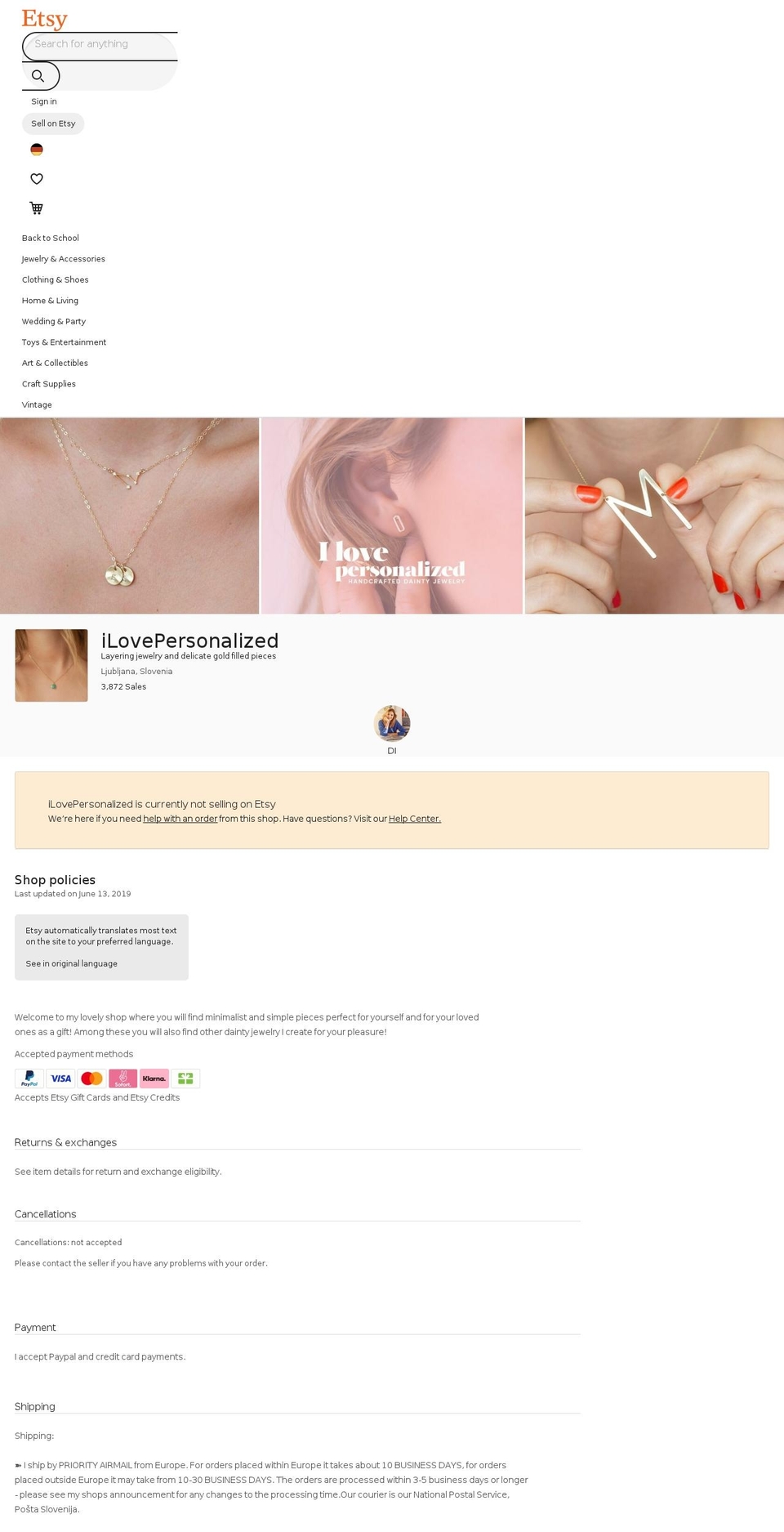 ilovepersonalized.com — Shopify storefront screenshot