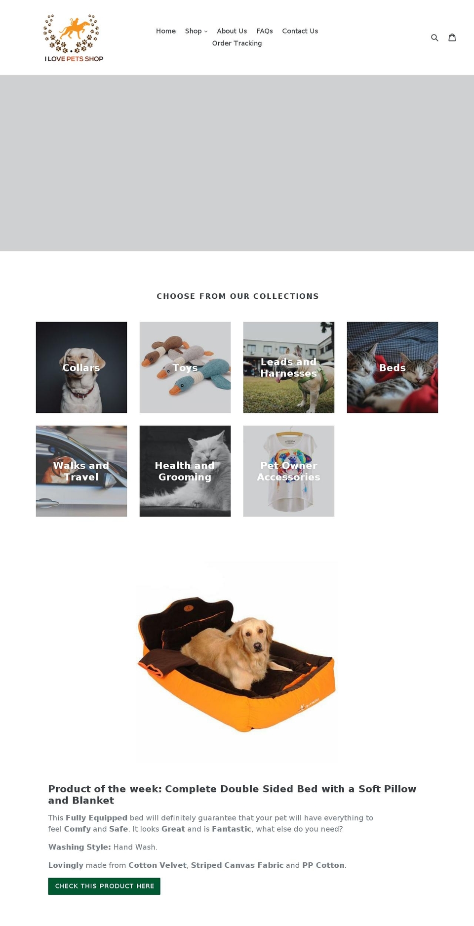 ilovepetsshop.com — Shopify storefront screenshot