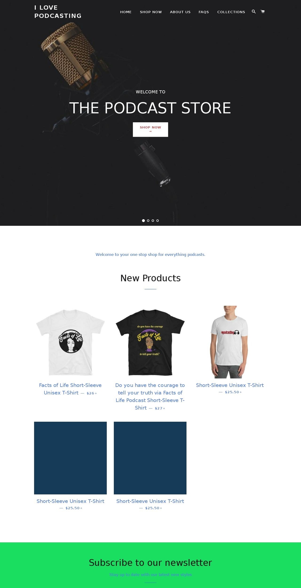 ilovepodcasting.com — Shopify storefront screenshot