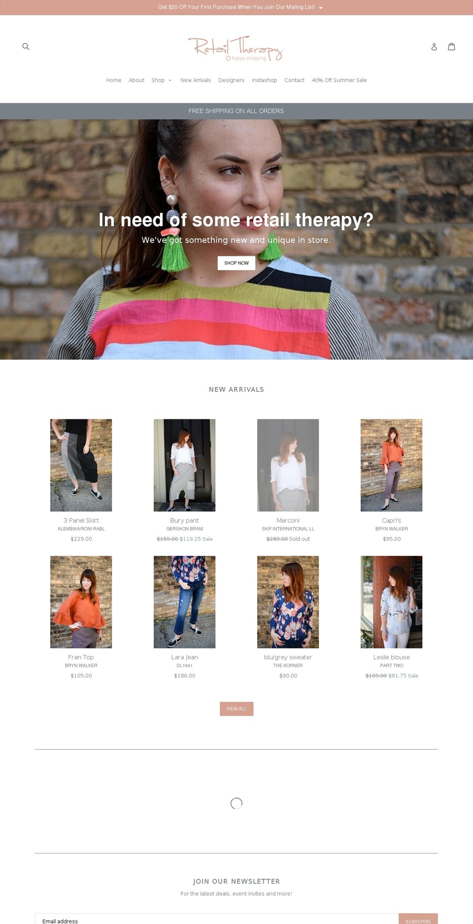 iloveretailtherapy.com — Shopify storefront screenshot