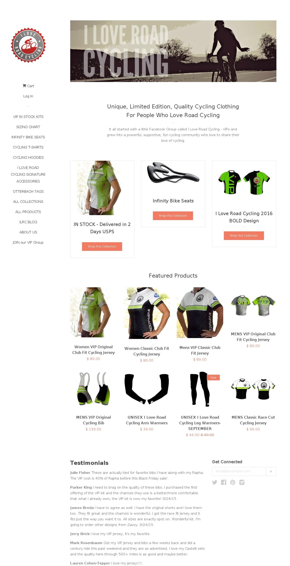 iloveroadcycling.com shopify website screenshot