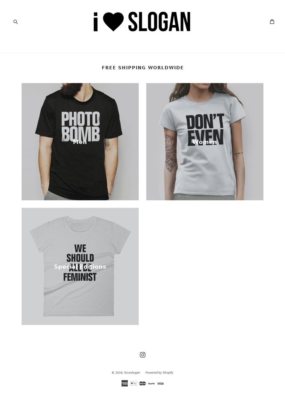 iloveslogan.com — Shopify storefront screenshot