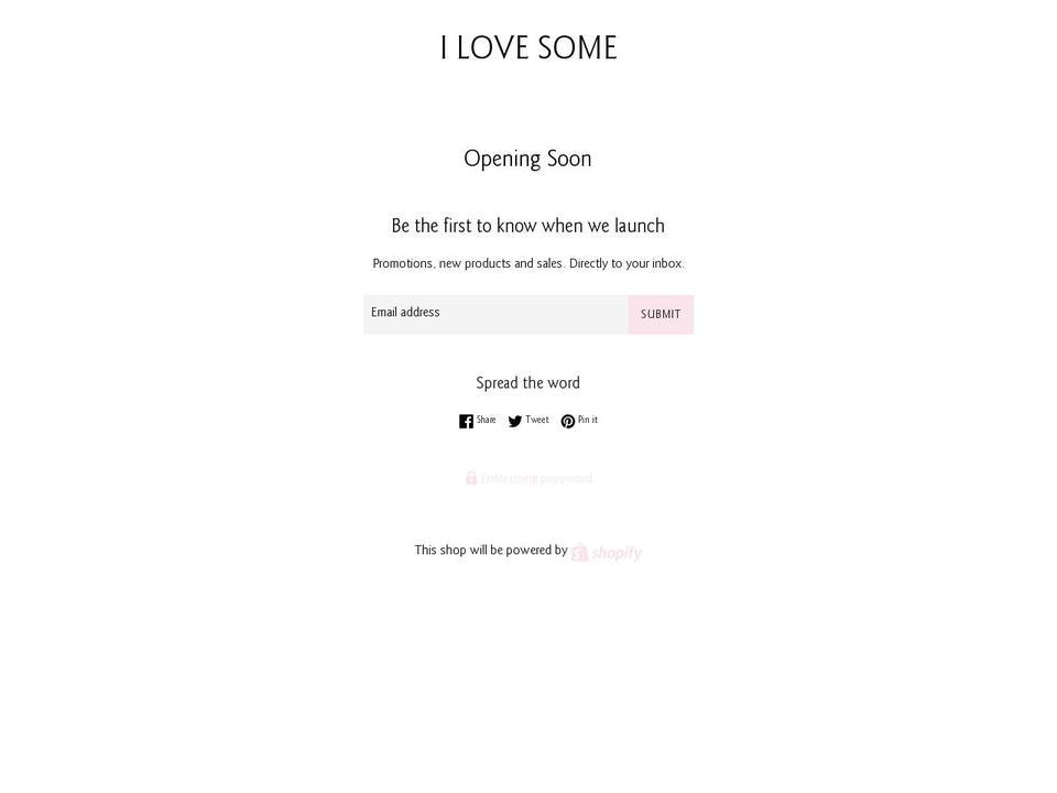 ilovesome.com — Shopify storefront screenshot