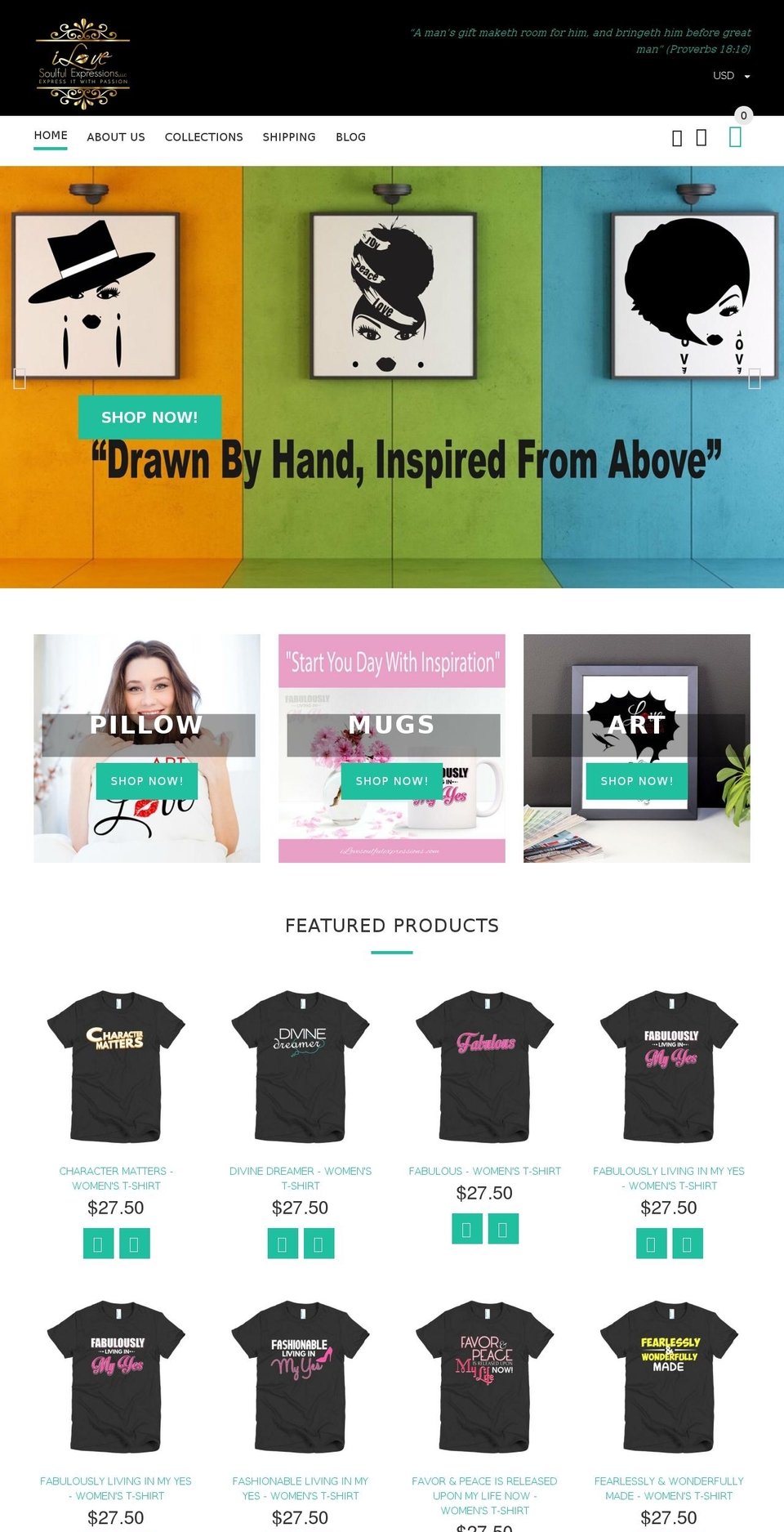 ilovesoulfulexpressions.com — Shopify storefront screenshot
