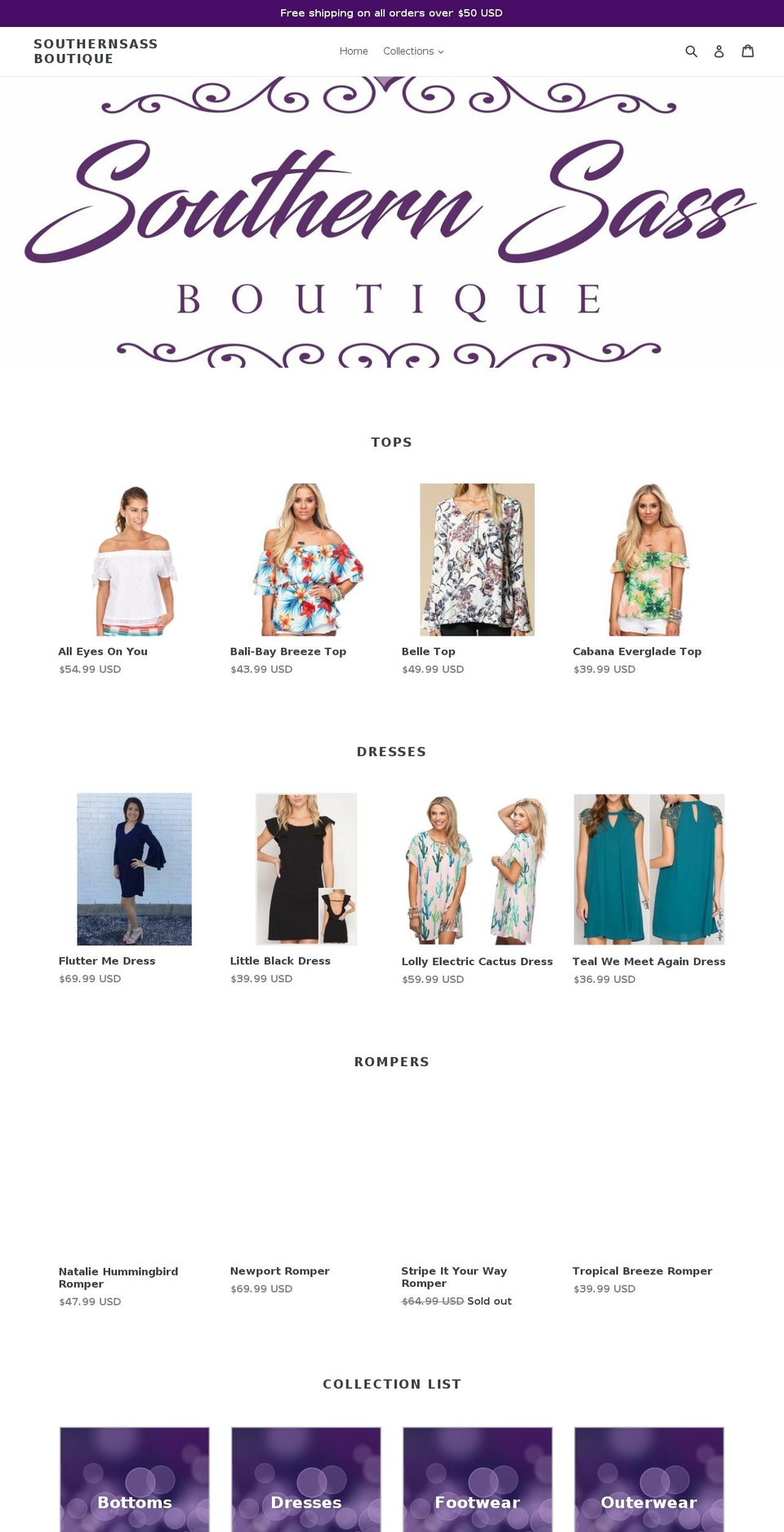 ilovesouthernsass.com — Shopify storefront screenshot