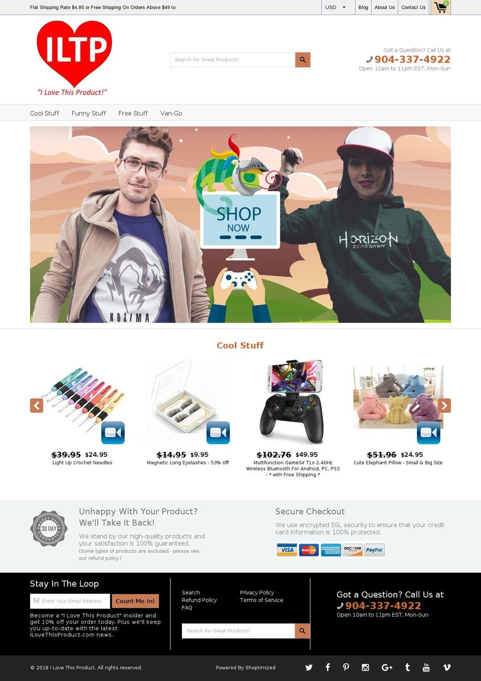 ilovethisproduct.com — Shopify storefront screenshot