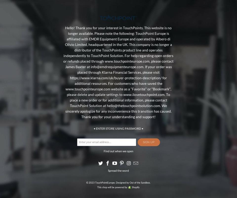 Turbo ( Merged + Boomtrain ) - 9\/11\/17 Shopify theme site example ilovetouchpointseurope.com