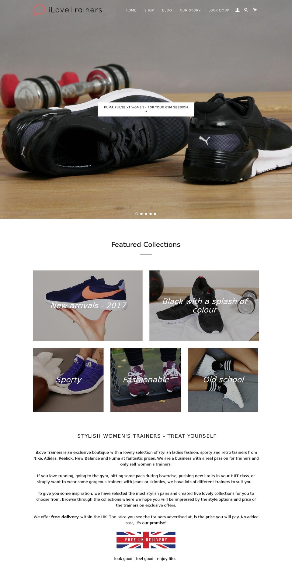 ilovetrainers.com shopify website screenshot