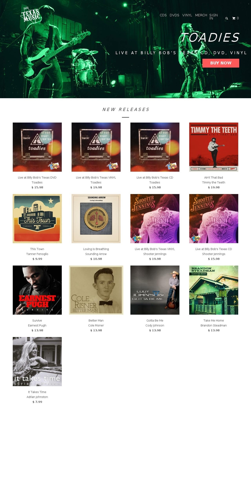 ilovetxmusic.com shopify website screenshot