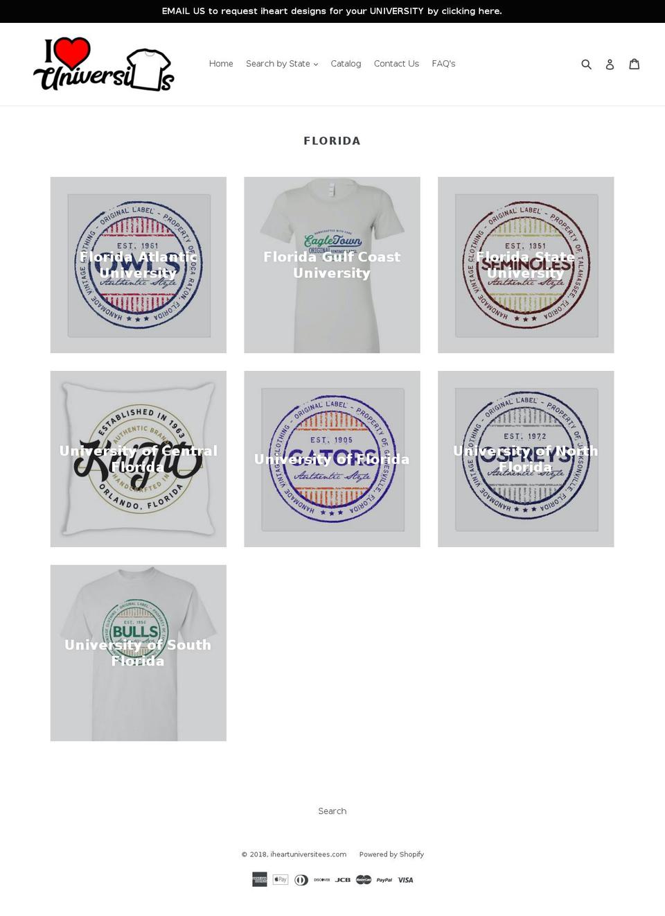 iloveuniversities.com — Shopify storefront screenshot