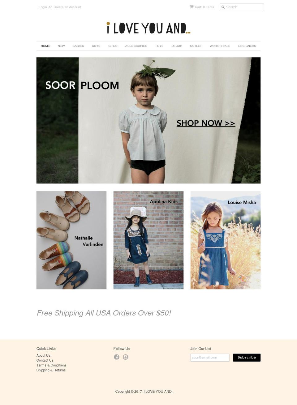 iloveyouand.com shopify website screenshot
