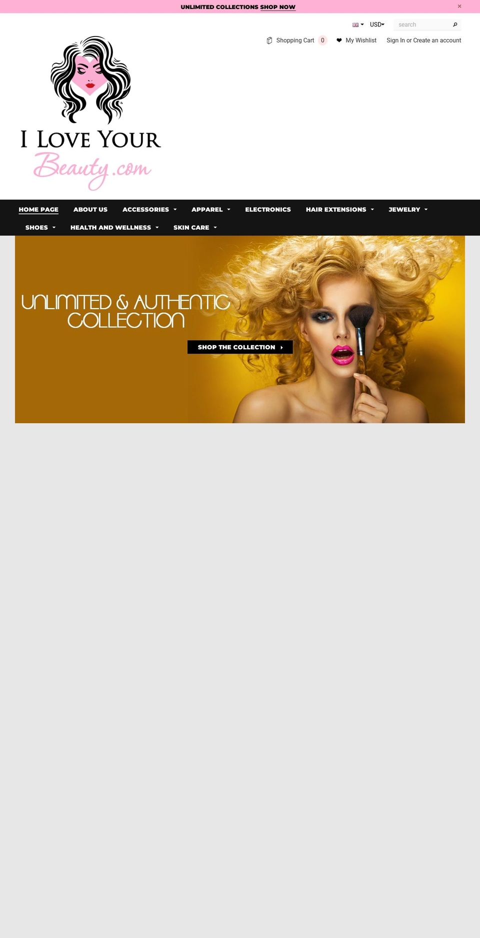 iloveyourbeauty.com — Shopify storefront screenshot