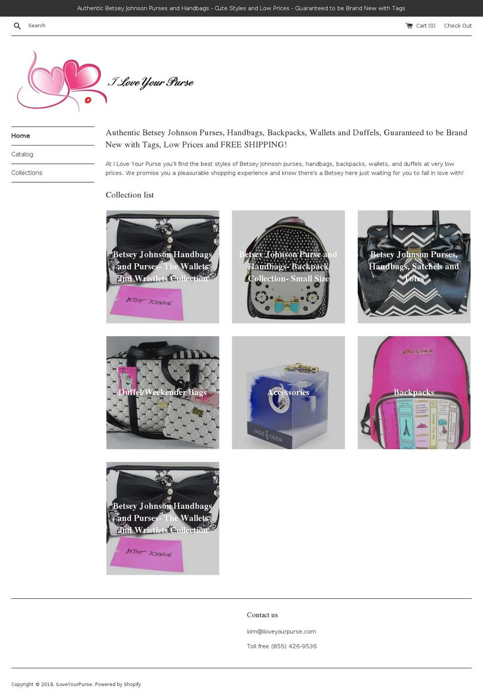 iloveyourpurse.com — Shopify storefront screenshot