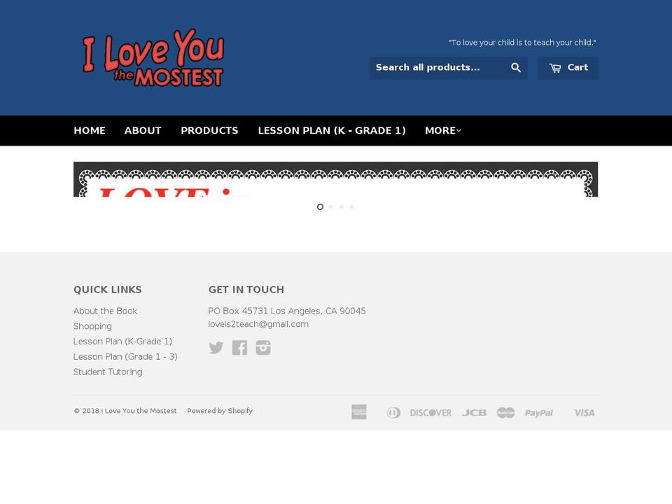 iloveyouthemostest.com shopify website screenshot
