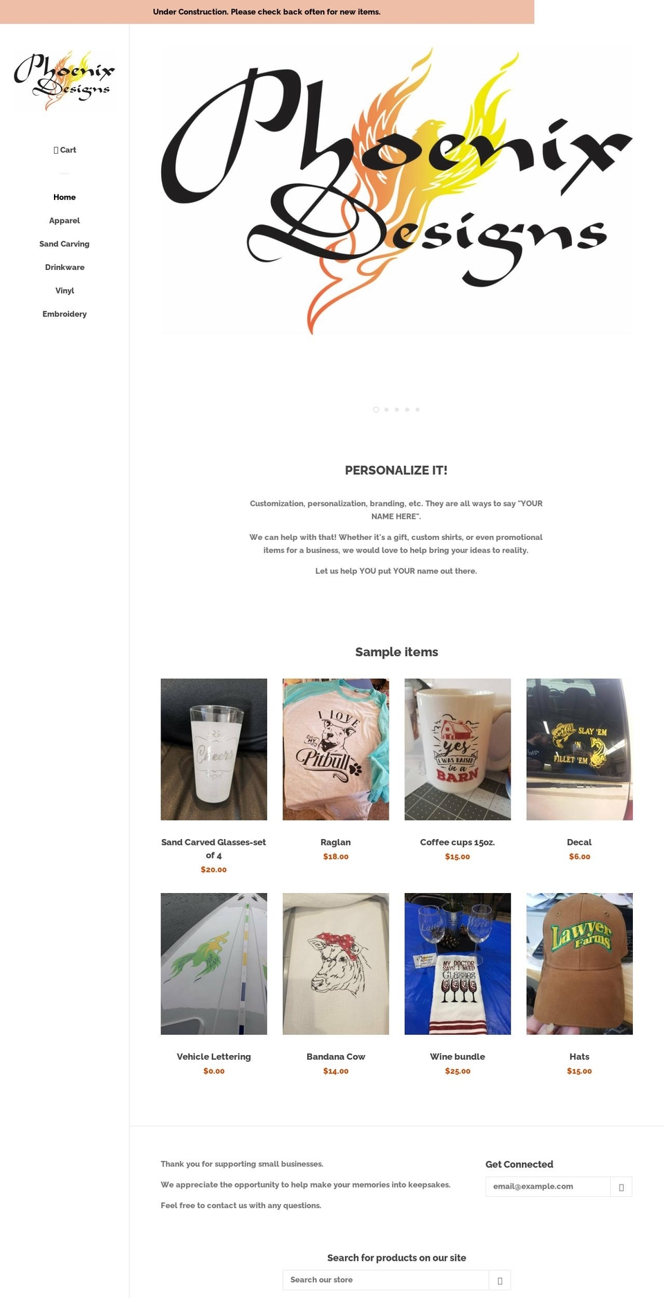 ilphoenixdesigns.com — Shopify storefront screenshot