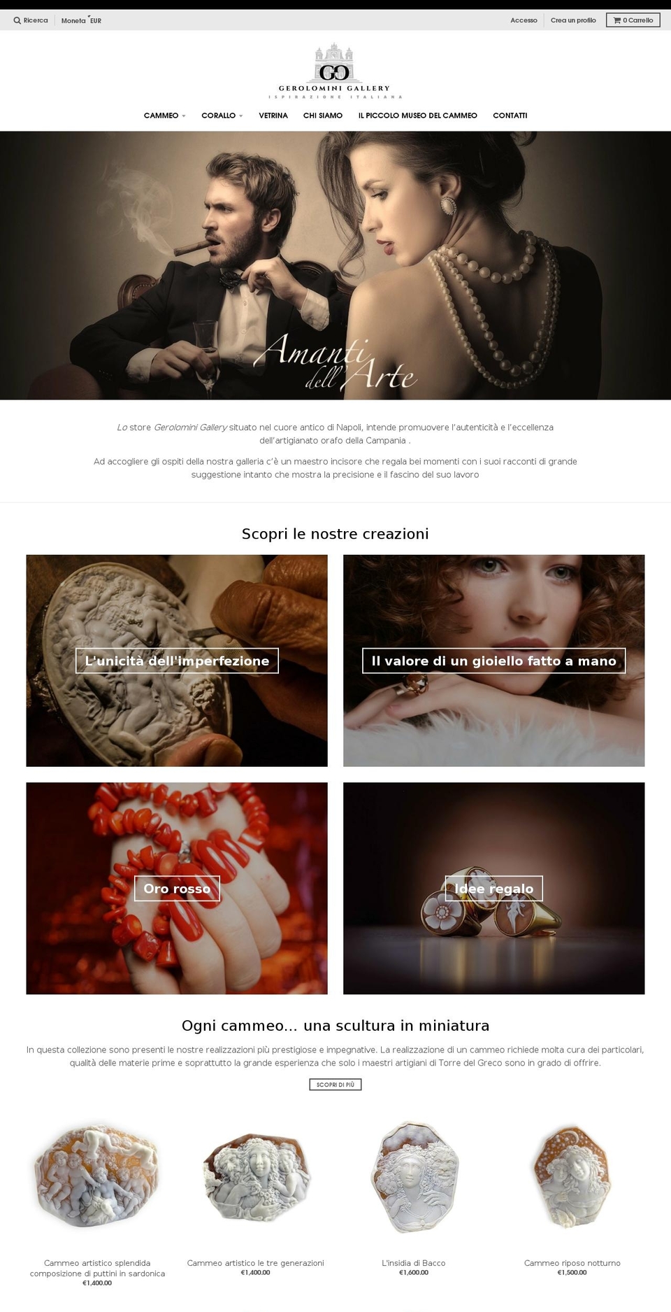 ilpiccolomuseodelcammeo.it shopify website screenshot