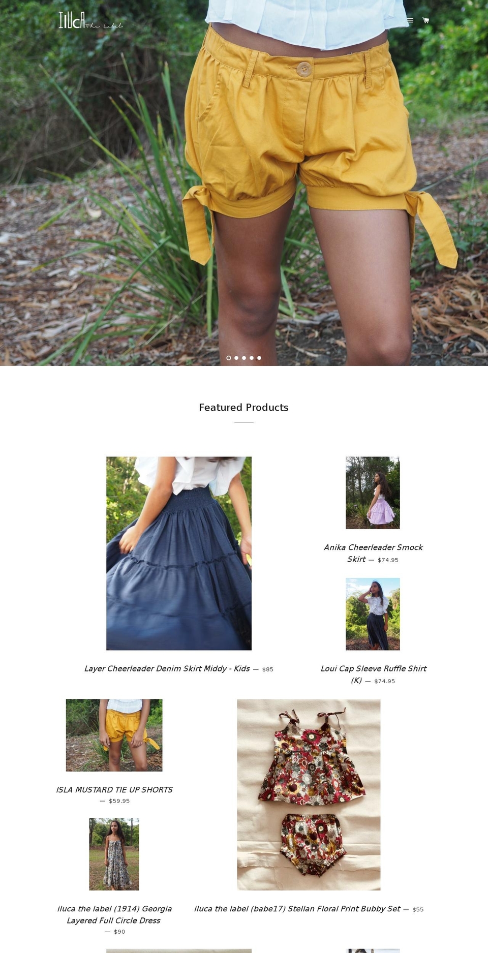 ilucathelabel.com — Shopify storefront screenshot