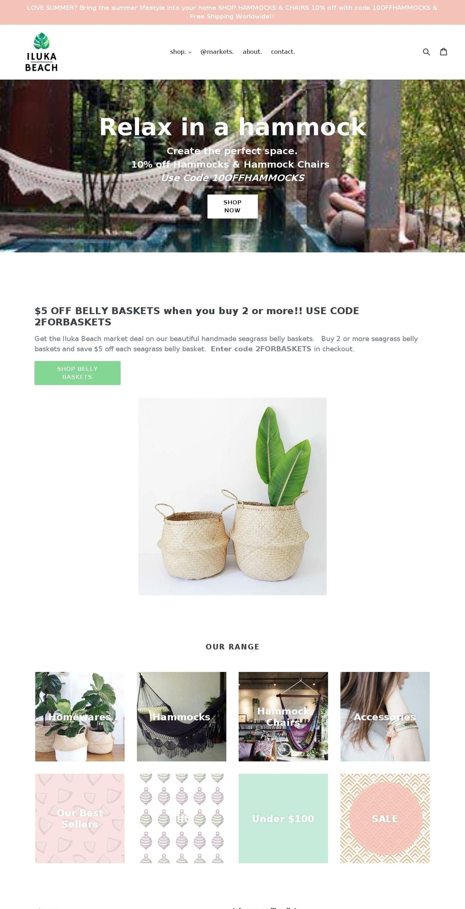 ilukabeach.com — Shopify storefront screenshot