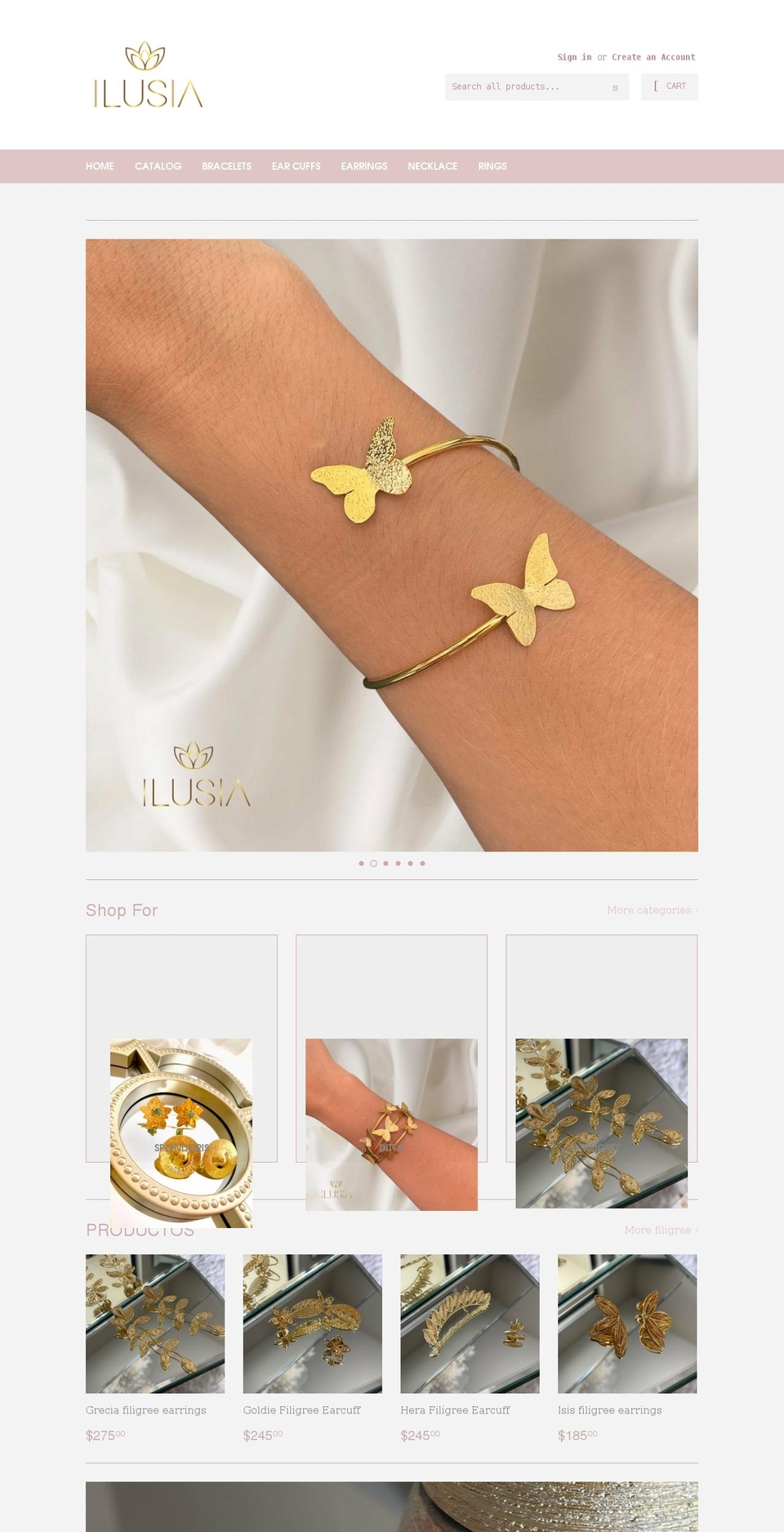 ilusiajewelry.com shopify website screenshot
