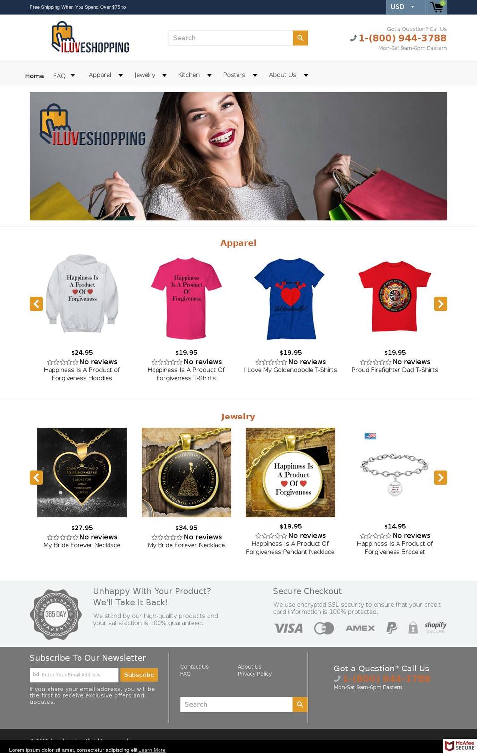 iluveshopping.com — Shopify storefront screenshot