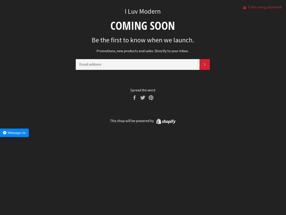 iluvmodern.com — Shopify storefront screenshot