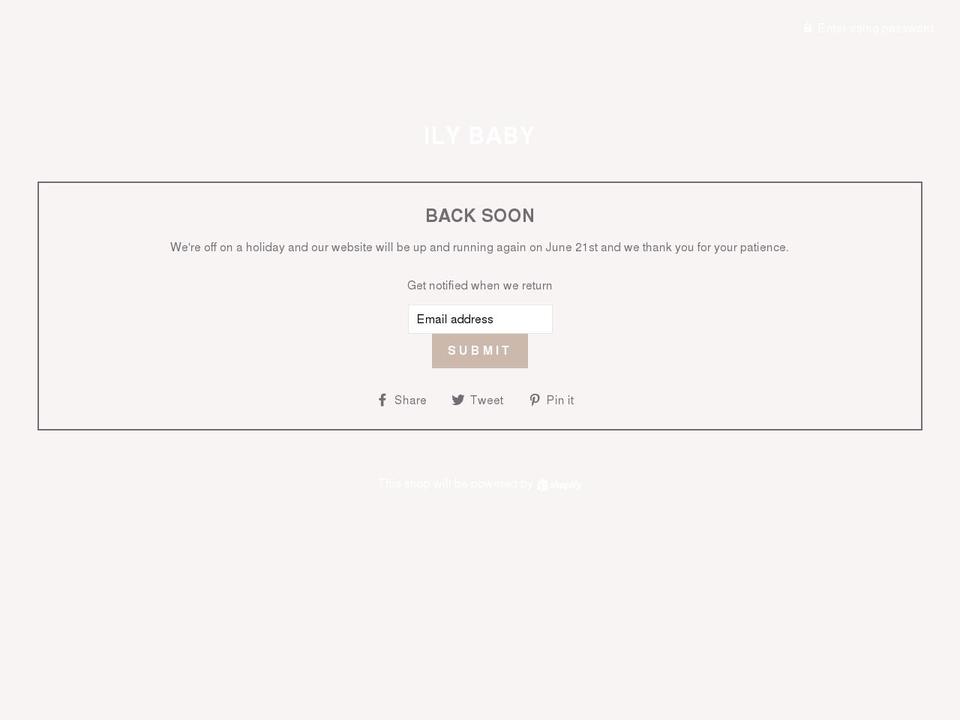 ilybaby.com.au shopify website screenshot