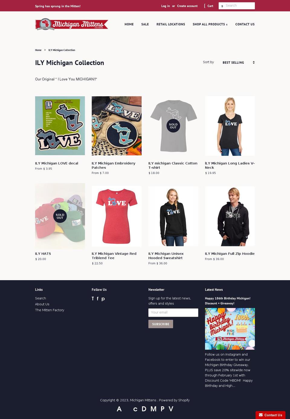ilymichigan.com — Shopify storefront screenshot
